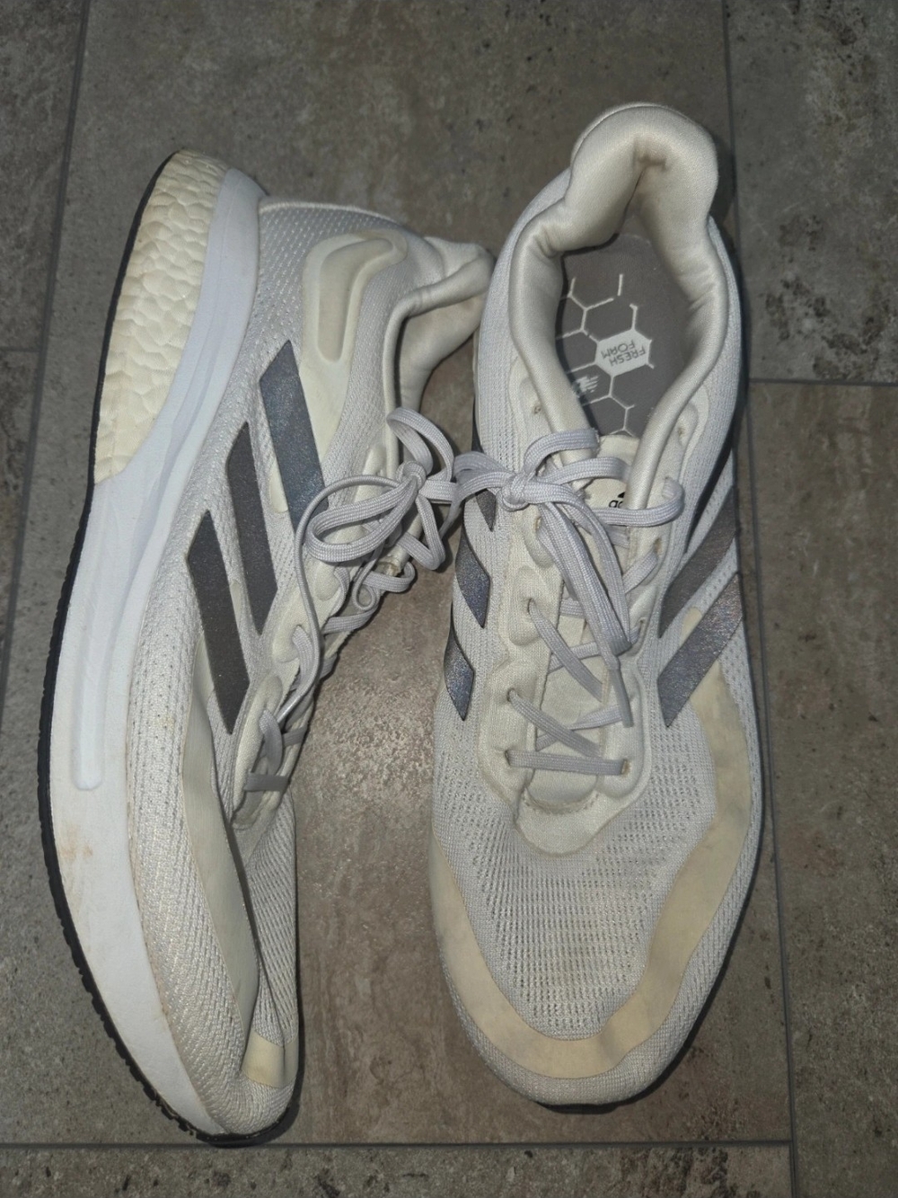 - adidas Men's White and Light Gray Athletic Running Shoes